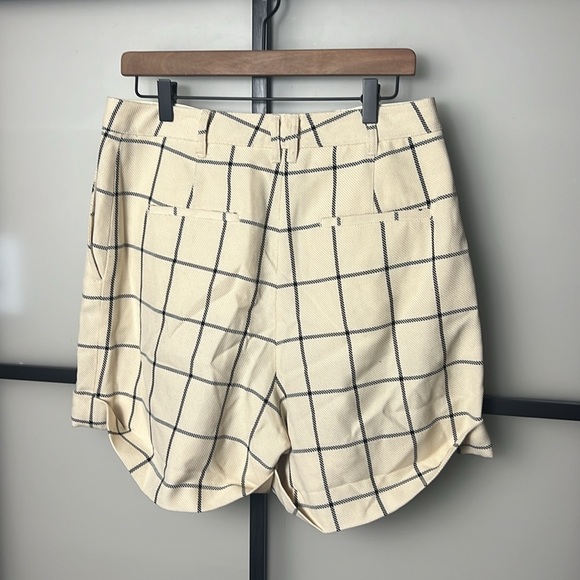 Rag & Bone Ivy pleated checked cotton-blend canvas shorts Size 10 NWT - Picture 3 of 9